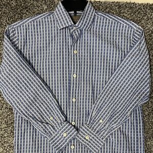 Blue and white boys dress shirts